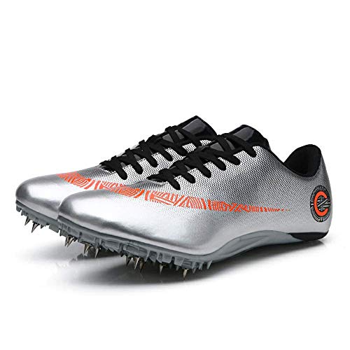 LYXIANG Los Hombres De Los Zapatos De Pista Y Campo, Correr 8 Spikes Junior Sprint Atletismo Spikes Estudiante Niños Corriendo Competencia Formación Dedicado Triple Salto,Plata,43 LYXIANG Los Hombres De Los Zapatos De Pista Y Campo, Correr 8 Spikes Junior Sprint Atletismo Spikes Estudiante Niños Corriendo Competencia Formación Dedicado Triple Salto,Plata,43