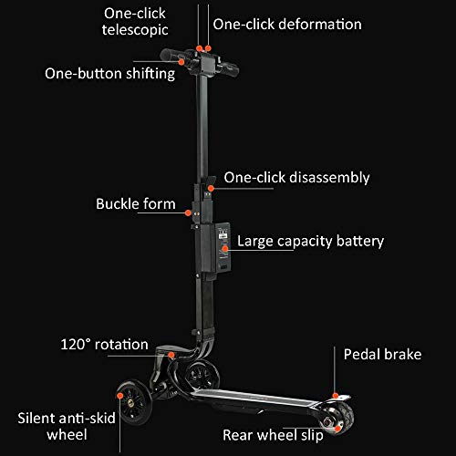 LYY Maleta de Varilla de Tiro eléctrica de 18 Pulgadas, Embarque de Bolso de Viaje de Scooter, 120 kg Carga / 12 km de Resistencia, Plegado rápido,Blue LYY Maleta de Varilla de Tiro eléctrica de 18 Pulgadas, Embarque de Bolso de Viaje de Scooter, 120 kg Carga / 12 km de Resistencia, Plegado rápido,Blue