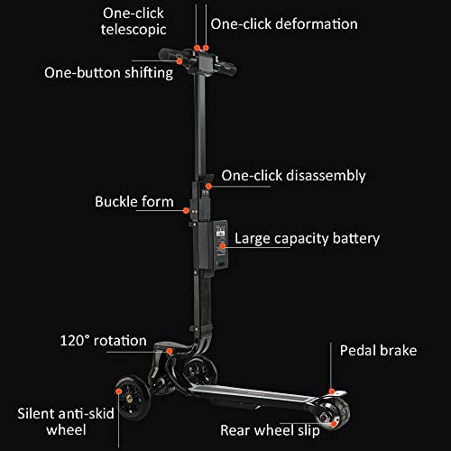 LYY Maleta de Varilla de Tiro eléctrica de 18 Pulgadas, Embarque de Bolso de Viaje de Scooter, 120 kg Carga / 12 km de Resistencia, Plegado rápido,Blue