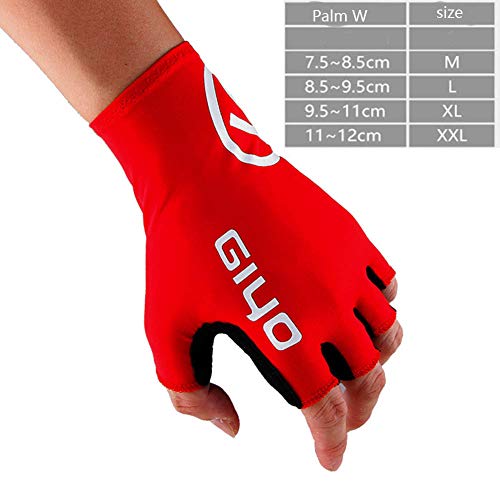 LYzpf Guantes de Ciclismo Bicicleta Mountain MTB Carretera Medio Dedo Transpirable para Hombres Mujeres Fitness Crossfit Pull Up Levantamiento Pesas,Black,M