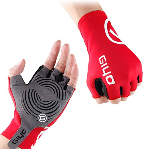 LYzpf Guantes de Ciclismo Bicicleta Mountain MTB Carretera Medio Dedo Transpirable para Hombres Mujeres Fitness Crossfit Pull Up Levantamiento Pesas,Black,M