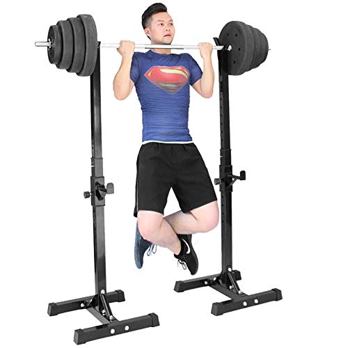 LYzpf Silla de Fitness Squat Barbell Rack Hogar Press de Banca Cama Jaula de Sentadillas Ajustables Entrenamiento de Fuerza Equipo de la Aptitud