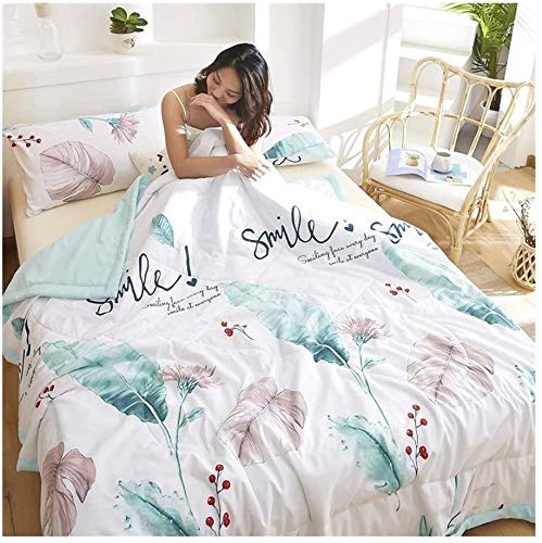 LZCMN Ropa de Cama Conjuntos colchonetas Lavable Edredón Simple/Doble/Rey Edredón Suavidad Consolador Lanza For Sofá Cama Manta Lanza Microfibra Anti-ácaro Ligera 100% Algodón Conjunto de Nórdices