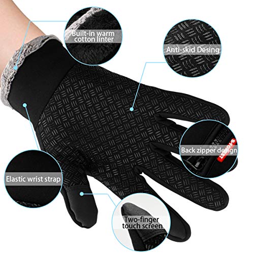 Lzfitpot Guantes de Invierno Cálido Impermeable Pantalla Táctil a Prueba de Viento Antideslizante,para Bicicleta,Moto y Correr al Aire Libre Guantes Calientes,Unisex Lzfitpot Guantes de Invierno Cálido Impermeable Pantalla Táctil a Prueba de Viento Antideslizante,para Bicicleta,Moto y Correr al Aire Libre Guantes Calientes,Unisex