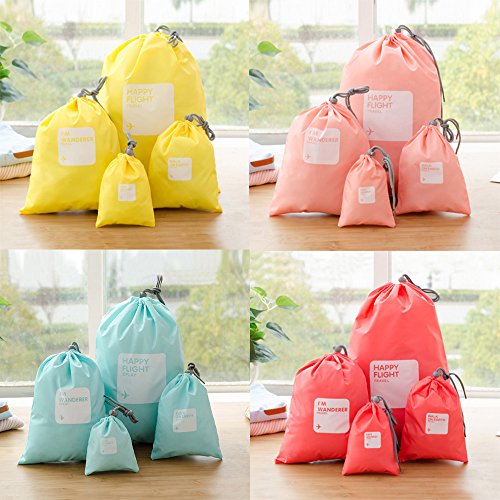 LZYMSZ 8 Piezas Nylon Lazo Bolsa Ropa Impermeable Bolso Viaje Bolsa Sucia Cable Bolsa ZapatosBolsa (8-PCS)