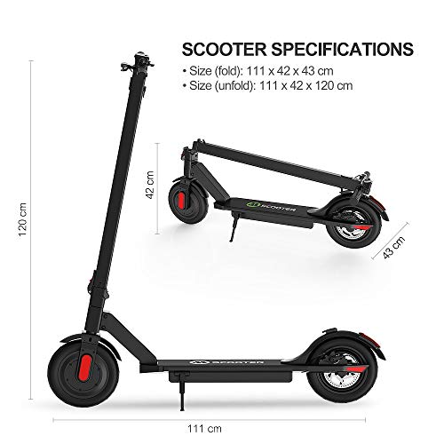 M MEGACHEELS Patinete electrico Adulto S5S - Scooter electrico 25km/h, Juventud Unisex,Negro