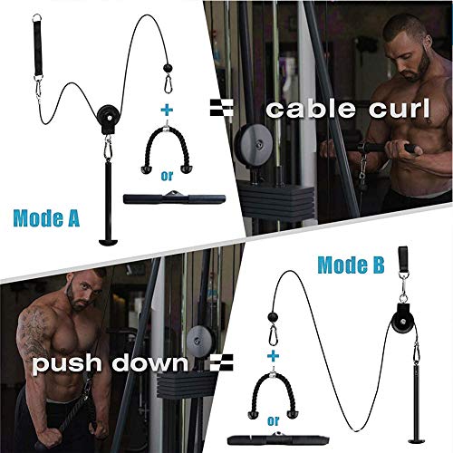 M-TOP Forearm - Sistema de polea para entrenamiento de fuerza, con pasador de carga, barra recta, cuerda para tríceps M-TOP Forearm - Sistema de polea para entrenamiento de fuerza, con pasador de carga, barra recta, cuerda para tríceps
