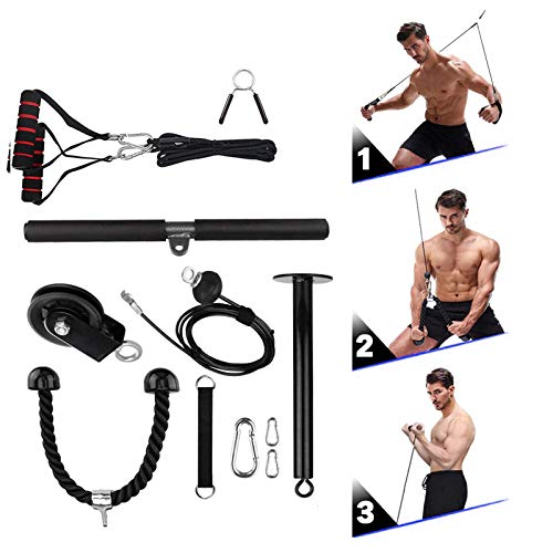 M-TOP Forearm - Sistema de polea para entrenamiento de fuerza, con pasador de carga, barra recta, cuerda para tríceps M-TOP Forearm - Sistema de polea para entrenamiento de fuerza, con pasador de carga, barra recta, cuerda para tríceps
