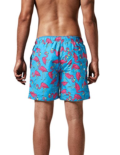 MaaMgic Hombre Bañador de Playa Tropical Vacaciones y Viajes en Verano con Bolsillos Azul Flamenco Rosa L MaaMgic Hombre Bañador de Playa Tropical Vacaciones y Viajes en Verano con Bolsillos Azul Flamenco Rosa L