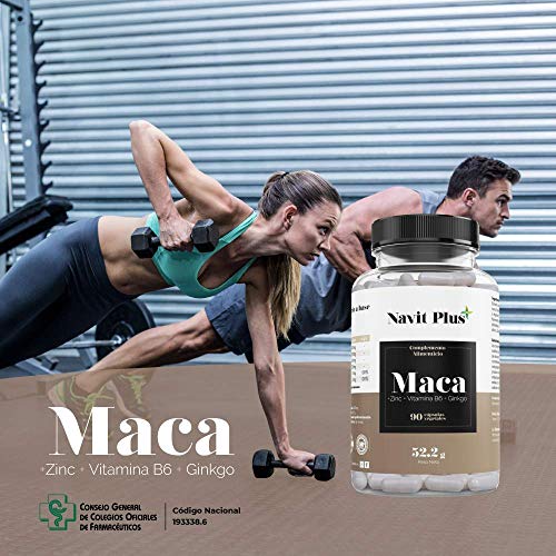 Maca andina capsulas 5000 mg con Zinc, Ginkgo y Vitamina B6 | Código Nacional Farmacia 193338.6 | Cápsulas vegetales | Aumenta nivel de energía y rendimiento | Tratamiento hasta 3 meses | NAVIT PLUS. Maca andina capsulas 5000 mg con Zinc, Ginkgo y Vitamina B6 | Código Nacional Farmacia 193338.6 | Cápsulas vegetales | Aumenta nivel de energía y rendimiento | Tratamiento hasta 3 meses | NAVIT PLUS.