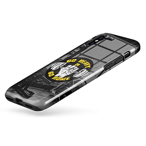 Maceste Gym Go Heavy Or Go Home Compatible with Apple iPhone X/XS Silicone Inner & Outer Hard PC Shell 2 Piece Hybrid Armor Case Cover Maceste Gym Go Heavy Or Go Home Compatible with Apple iPhone X/XS Silicone Inner & Outer Hard PC Shell 2 Piece Hybrid Armor Case Cover