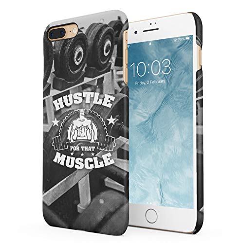 Maceste Gym Hustle For That Muscle Compatible with iPhone 7 Plus/iPhone 8 Plus SnapOn Hard Plastic Phone Protective Carcasa Cubierta Case Cover
