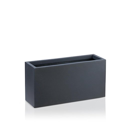 Maceta, jardinera de fibra de vidrio VISIO – color: gris anthracita mate – maceta grande resistente a las inclemencias y al frío invernal para interior y exterior, jardinera robusta Maceta, jardinera de fibra de vidrio VISIO – color: gris anthracita mate – maceta grande resistente a las inclemencias y al frío invernal para interior y exterior, jardinera robusta