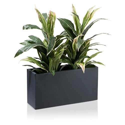 Maceta, jardinera de fibra de vidrio VISIO – color: gris anthracita mate – maceta grande resistente a las inclemencias y al frío invernal para interior y exterior, jardinera robusta Maceta, jardinera de fibra de vidrio VISIO – color: gris anthracita mate – maceta grande resistente a las inclemencias y al frío invernal para interior y exterior, jardinera robusta
