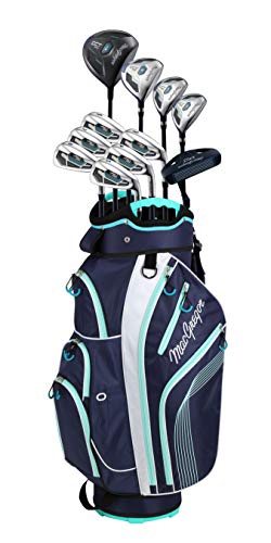 MacGregor Golf Ladies DCT2000 - Juego de Palos de Golf y Bolsa para Carrito, Color Azul Marino y Blanco