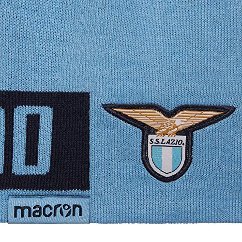 Macron SS Lazio Rom - Gorro de punto de acrílico para aficionados, accesorios de invierno, gorro de ocio, estadio, unisex, color azul claro y azul oscuro, talla adulto