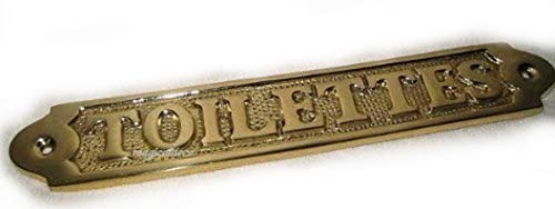 Madera de puerta - placa de bronce - Maritim - Barco - TOILETTES - 21,5 cm