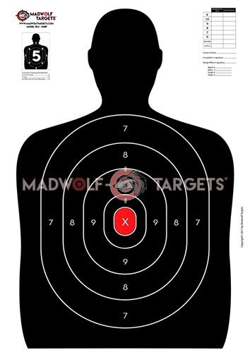 Madwolf Targets Siluetas Tiro policial puntuación. (84,1 x 59,4cm) - (Pack 20 Siluetas)