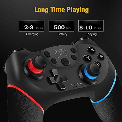 Maegoo Mando Inalámbrico para Nintendo Switch y Switch Lite, Bluetooth Wireless Nintendo Switch Pro Mando Controlador Gamepad Joypad Joystick Admite Sensor 6 Gyro Axis, Turbo y Dual Motor Vibration