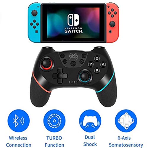 Maegoo Mando Inalámbrico para Nintendo Switch y Switch Lite, Bluetooth Wireless Nintendo Switch Pro Mando Controlador Gamepad Joypad Joystick Admite Sensor 6 Gyro Axis, Turbo y Dual Motor Vibration