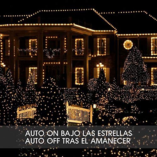 Mafiti Guirnalda de luces exterior solar guirnalda luminosa de exterior guinalda luces LED para Navidad, fiestas y festivales