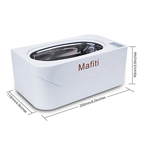 Mafiti máquina ultrasónica lavadora para joyas 400 ml (13oz) pequeña y cubertería, lavadora gafas, anillos, collares, reloj y moneda