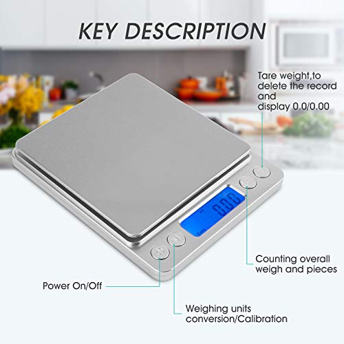 Mafiti MK200 Báscula Digital para Cocina de Acero Inoxidable, 3kg,Balanza de Alimentos Multifuncional, Peso de Cocina, Color Plata Mafiti MK200 Báscula Digital para Cocina de Acero Inoxidable, 3kg,Balanza de Alimentos Multifuncional, Peso de Cocina, Color Plata