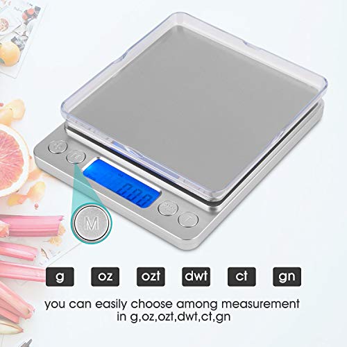 Mafiti MK200 Báscula Digital para Cocina de Acero Inoxidable, 3kg,Balanza de Alimentos Multifuncional, Peso de Cocina, Color Plata Mafiti MK200 Báscula Digital para Cocina de Acero Inoxidable, 3kg,Balanza de Alimentos Multifuncional, Peso de Cocina, Color Plata