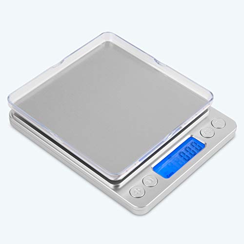 Mafiti MK200 Báscula Digital para Cocina de Acero Inoxidable, 3kg,Balanza de Alimentos Multifuncional, Peso de Cocina, Color Plata