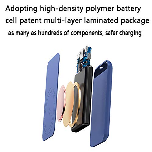 Mag-Safe Cargador magnético adsorbable Mini banco de energía ultrafino para iPhone 12 Pro Max imán portátil para teléfono móvil de carga inalámbrica (azul)