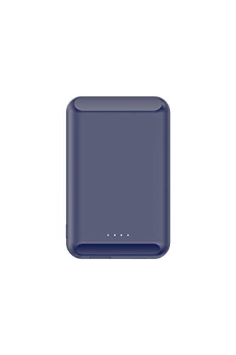 Mag-Safe Cargador magnético adsorbable Mini banco de energía ultrafino para iPhone 12 Pro Max imán portátil para teléfono móvil de carga inalámbrica (azul)