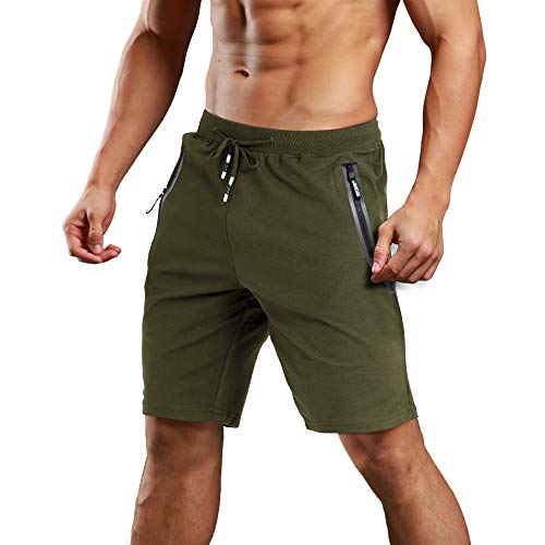 MAGCOMSEN Pantalones cortos de verano para hombre, ligeros, de secado rápido, para yoga, correr, para hombre, cintura elástica, con varios bolsillos, verde militar, 40 MAGCOMSEN Pantalones cortos de verano para hombre, ligeros, de secado rápido, para yoga, correr, para hombre, cintura elástica, con varios bolsillos, verde militar, 40