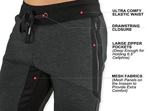 Magcomsen - Pantalones cortos deportivos para hombre, casual, de algodón, 3/4, cintura elástica con bolsillos con cierre de cordón, pantalones de chándal Magcomsen - Pantalones cortos deportivos para hombre, casual, de algodón, 3/4, cintura elástica con bolsillos con cierre de cordón, pantalones de chándal