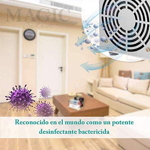 MAGIC SELECT Maquina De Ozono Desinfectante 5.000 MG/h Elimina Olores Funcionamiento Sencillo Eficiente Y De Bajo Consumo Temporizador Amplia Gama De Usos