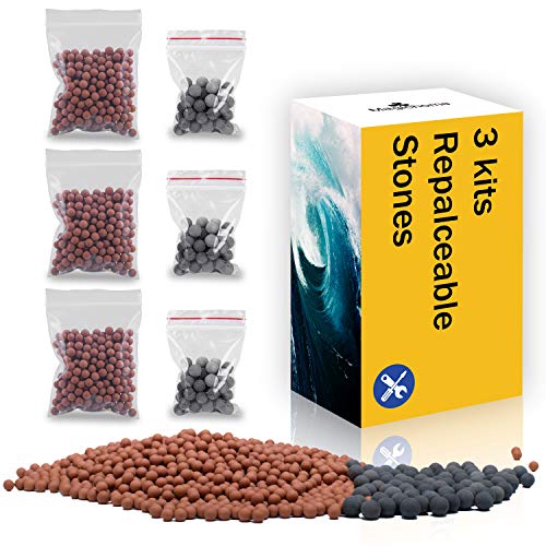 Magichome - Bolsas de bolas minerales de iones negativos de repuesto para filtración de agua dura, perfectas para alcachofas de ducha con piedras minerales, reemplazo de piedras bioactivas, 6 unidades Magichome - Bolsas de bolas minerales de iones negativos de repuesto para filtración de agua dura, perfectas para alcachofas de ducha con piedras minerales, reemplazo de piedras bioactivas, 6 unidades