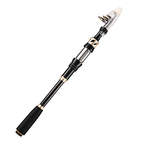 Magreel Caña de Pesca, Vara de Pescar 24T Caña Telescópica Portátil Ligera de Fibra de Carbono para Pescar Spinning Spincast Baitcasting Lanzado Surf Fishing Aparejos Accesorios de Pesca (1,8 M)