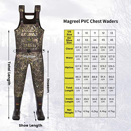 Magreel Vadeadores de pesca de neopreno con botas aislantes 800G para hombres y mujeres, vadeadores de camuflaje de pesca aislados 100% impermeables y transpirables para caza y pesca en hielo Magreel Vadeadores de pesca de neopreno con botas aislantes 800G para hombres y mujeres, vadeadores de camuflaje de pesca aislados 100% impermeables y transpirables para caza y pesca en hielo
