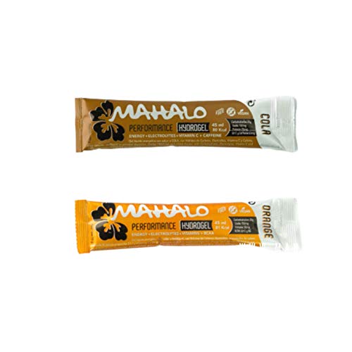 MAHALO PERFORMANCE CAFFEINE/BCAA HYDROGEL. 18 Sticks x 45 ml. Gel energético con Cafeína/BCAA, Carbohidratos, Electrolitos y Vitamina C.