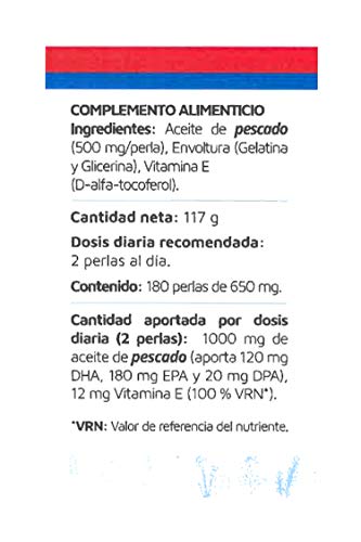 Mahen Complemento alimenticio a base de ácidos grasos Omega 3 - 180 perlas