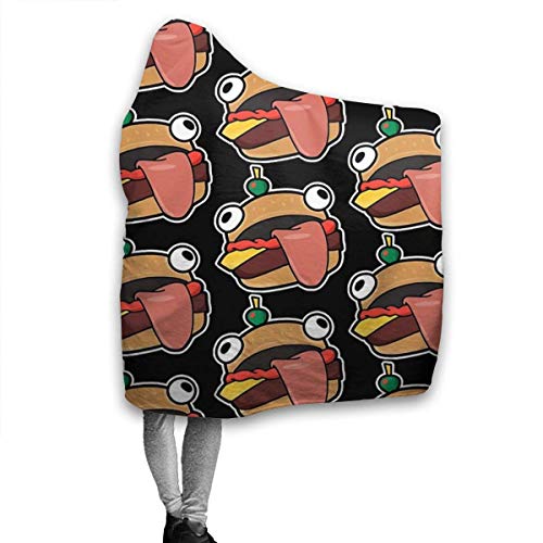 Maichengxuan Manta con capucha 3D Durr Burger Super Suave Sherpa Manta de forro polar 127 x 101 cm