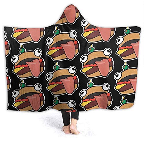 Maichengxuan Manta con capucha 3D Durr Burger Super Suave Sherpa Manta de forro polar 127 x 101 cm