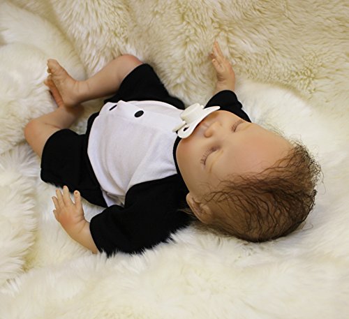 MAIDE DOLL Reborn MuƱecas de bebƩ de Vinilo de Silicona Suave Realista ReciƩn Panda Coat Negro Zapatos de Pantalones Nacido para niƱos Mayores de 3 aƱos Juguete-50CM MAIDE DOLL Reborn MuƱecas de bebƩ de Vinilo de Silicona Suave Realista ReciƩn Panda Coat Negro Zapatos de Pantalones Nacido para niƱos Mayores de 3 aƱos Juguete-50CM