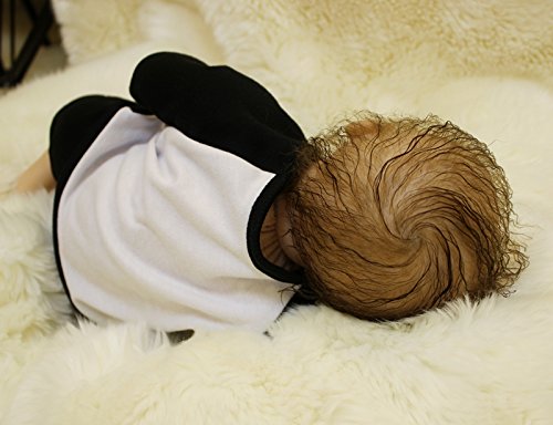 MAIDE DOLL Reborn Muñecas de bebé de Vinilo de Silicona Suave Realista Recién Panda Coat Negro Zapatos de Pantalones Nacido para niños Mayores de 3 años Juguete-50CM