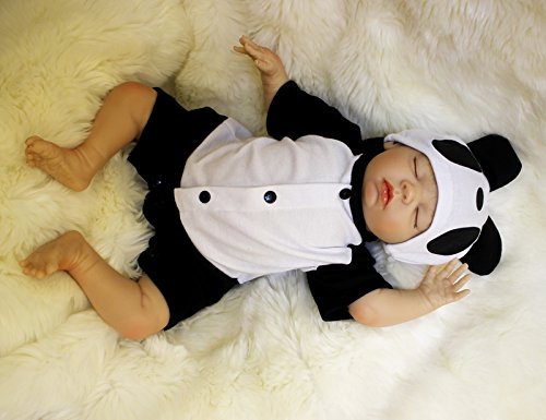 MAIDE DOLL Reborn MuƱecas de bebƩ de Vinilo de Silicona Suave Realista ReciƩn Panda Coat Negro Zapatos de Pantalones Nacido para niƱos Mayores de 3 aƱos Juguete-50CM MAIDE DOLL Reborn MuƱecas de bebƩ de Vinilo de Silicona Suave Realista ReciƩn Panda Coat Negro Zapatos de Pantalones Nacido para niƱos Mayores de 3 aƱos Juguete-50CM