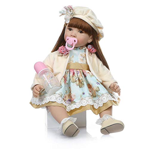 MAIDEDOLL Reborn Muñecas de bebé de Vinilo de Silicona Suave Realista Recién Panda Coat Negro Zapatos de Pantalones Nacido para niños Mayores de 3 años Juguete (60CM)