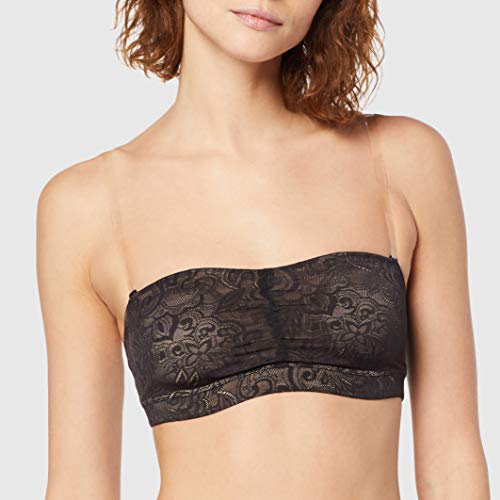 Maidenform Dream Bandeau Top Sujetador sin Tirantes, Negro, XL para Mujer