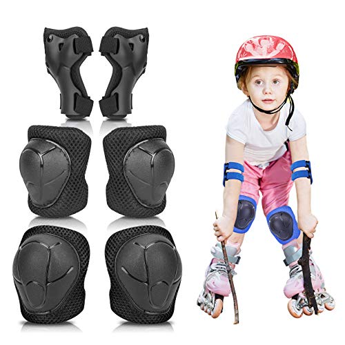 MAIGG Coderas y Rodilleras para niños con muñequeras, Equipo de protección para niños 6 en 1, con Correa Ajustable para de 3 a 8 años, multideportiva Ciclismo Scooter Ciclismo Patines Patinaje