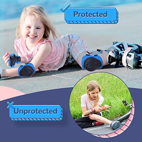 MAIGG Juego de Rodilleras Protectoras para niños de 3 a 8 años, Rodilleras y Coderas con Protectores de muñeca 6 en 1 para Patinaje, Ciclismo, Scooter, Patinaje
