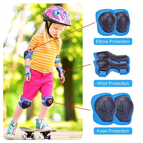 MAIGG Juego de Rodilleras Protectoras para niños de 3 a 8 años, Rodilleras y Coderas con Protectores de muñeca 6 en 1 para Patinaje, Ciclismo, Scooter, Patinaje