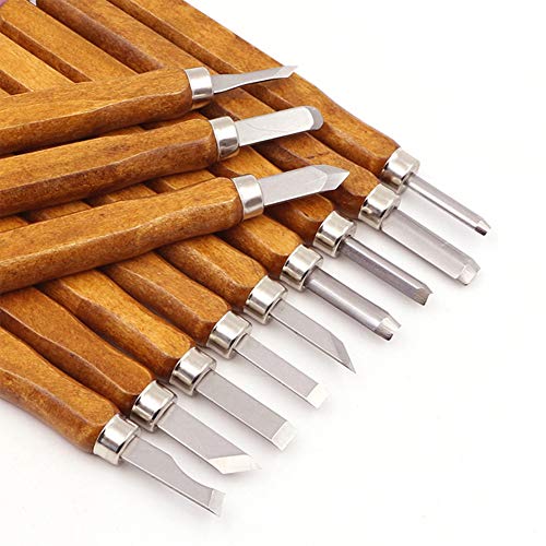 MAIKEHIGH 14Pcs Kit de herramientas de talla de madera - Cinceles de talla profesional Cuchillo Mango para esculturas de bricolaje Expertos de carpinteros Principiantes con cubiertas protectoras MAIKEHIGH 14Pcs Kit de herramientas de talla de madera - Cinceles de talla profesional Cuchillo Mango para esculturas de bricolaje Expertos de carpinteros Principiantes con cubiertas protectoras